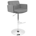 Stout Contemporary Adjustable Barstool with Swivel and Grey Faux Leather by LumiSource