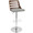 Trevi Mid-Century Modern Adjustable Barstool with Swivel in Walnut and Grey by LumiSource