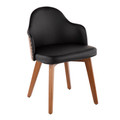 Ahoy Mid-Century Chair in Walnut and Black Faux Leather by LumiSource