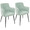 Andrew Contemporary Dining/Accent Chair in Black with Seafoam Green Fabric by LumiSource - Set of 2