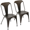Austin Industrial Dining Chair in Antique by LumiSource - Set of 2