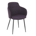Boyne Industrial Chair in Black Metal and Purple Noise Fabric by LumiSource