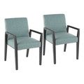 Carmen Contemporary Arm Chair in Black Wood and Teal Fabric by LumiSource - Set of 2