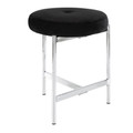 Chloe Contemporary Vanity Stool in Chrome and Black Velvet by LumiSource