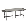 Chloe Contemporary Bench in Black Metal and Grey Fabric with Black Wood Accents by LumiSource