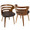 Cosi Mid-Century Modern Dining/Accent Chair in Walnut and Brown Faux Leather by LumiSource