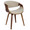 Curvo Mid-Century Modern Dining/Accent Chair in Walnut and Cream Fabric by LumiSource