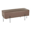 Daniella Contemporary Bench in Black Metal and Espresso Faux Leather by LumiSource