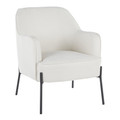 Daniella Contemporary Accent Chair in Black Metal and Cream Fabric by LumiSource