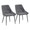Diana Contemporary Chair in Black Metal and Dark Grey Velvet by LumiSource - Set of 2