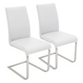 Foster Contemporary Dining Chair in White Faux Leather by LumiSource - Set of 2