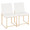 High Back Fuji Contemporary Dining Chair in Gold and White Velvet by LumiSource - Set of 2