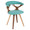 Gardenia Mid-Century Modern Dining/Accent Chair with Swivel in Walnut Wood and Teal Fabric by LumiSource
