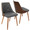Gianna Mid-Century Modern Dining/Accent Chair in Walnut with Grey Faux Leather by LumiSource