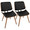Lombardi Mid-Century Modern Dining/Accent Chair in Walnut with Black Faux Leather by LumiSource - Set of 2