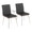 Mason Contemporary Dining/accent Chair with Swivel in Stainless Steel, Walnut Wood, and Black Faux Leather by LumiSource - Set of 2
