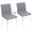 Mason Contemporary Dining/Accent Chair with Swivel in Stainless Steel, Walnut Wood, and Grey Faux Leather by LumiSource - Set of 2