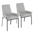 Odessa Contemporary Dining Chair with Black Metal and Grey Fabric by LumiSource- Set of 2