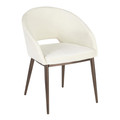 Renee Contemporary Chair in Copper Metal Legs with Cream Velvet by LumiSource