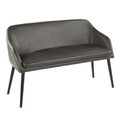 Shelton Contemporary Bench in Black Metal Legs and Charcoal Faux Leather by Lumisource