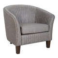 Shelton Contemporary Club Chair in Light Grey Faux Leather by LumiSource