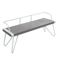 Stefani Industrial Bench in White and Grey by LumiSource