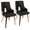 Stella Mid-Century Modern Dining/Accent Chair in Walnut with Black Faux Leather by LumiSource - Set of 2