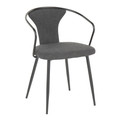 Waco Industrial Upholstered Chair in Black Metal and Dark Grey Fabric by LumiSource.