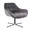 Wayne Contemporary Swivel Lounge Chair in Black Metal and Grey Velvet by LumiSource