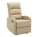 Dormi Contemporary Recliner Chair in Beige Faux Leather by LumiSource