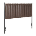 Chloe Industrial Headboard in Black Metal and Espresso Faux Leather by LumiSource
