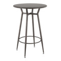 Clara Industrial Round Bar Table in Antique Metal by LumiSource