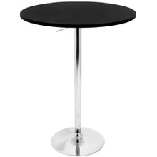 Elia Contemporary Adjustable Bar Table in Black by LumiSource