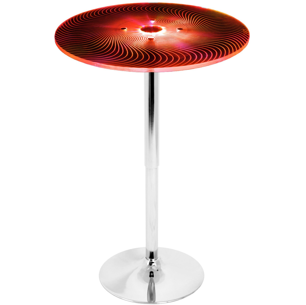 spyra contemporary light up adjustable bar table by lumisource