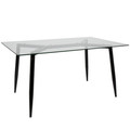 Clara Mid-Century Modern Dining Table in Black and Clear by LumiSource
