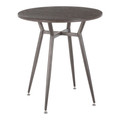 Clara Industrial Round Dinette Table in Antique Metal and Espresso Wood-Pressed Grain Bamboo by LumiSource