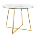 Cosmo Contemporary/Glam Dining Table in Gold Metal and Clear Tempered Glass by LumiSource