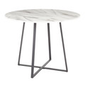 Cosmo Contemporary Dining Table in Black Metal and White Marble Top by LumiSource