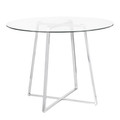 Cosmo Contemporary/Glam Dining Table in Chrome and Clear Tempered Glass Top by LumiSource