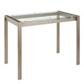 Fuji Contemporary Counter Table in Antique Metal and Clear Glass by Lumisource