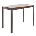 Fuji Contemporary Counter Table in Antique Metal and Walnut Wood by LumiSource