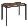 Fuji Contemporary Counter Table in Black Metal and Walnut Wood by LumiSource