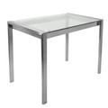 Fuji Contemporary Counter Table in Stainless Steel and Clear Glass by LumiSource