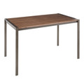 Fuji Industrial Dining Table in Antique Metal with Walnut Wood Top by LumiSource
