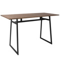 Geo Industrial Counter Table in Black with Brown Wood Top by LumiSource