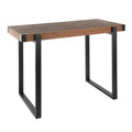 Odessa Industrial Counter Table in Black Metal and Brown Wood-Pressed Grain Bamboo by LumiSource