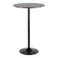Pebble Mid-Century Modern Adjustable Dining to Bar Table in Black Metal and Espresso by LumiSource