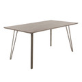 Sedona Industrial Dining Table in Brushed Antique Metal and Dark Brown Wood by LumiSource