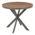 X Pedestal Industrial Dinette Table with Grey Metal and Medium Brown Bamboo by LumiSource