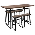 Geo 5-Piece Industrial Counter Set in Black Metal and Wood by LumiSource